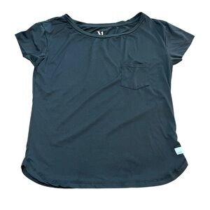 Vuori Lux Performance Short Sleeve Pocket Gym Yoga Shirt Size XS Wide Neck